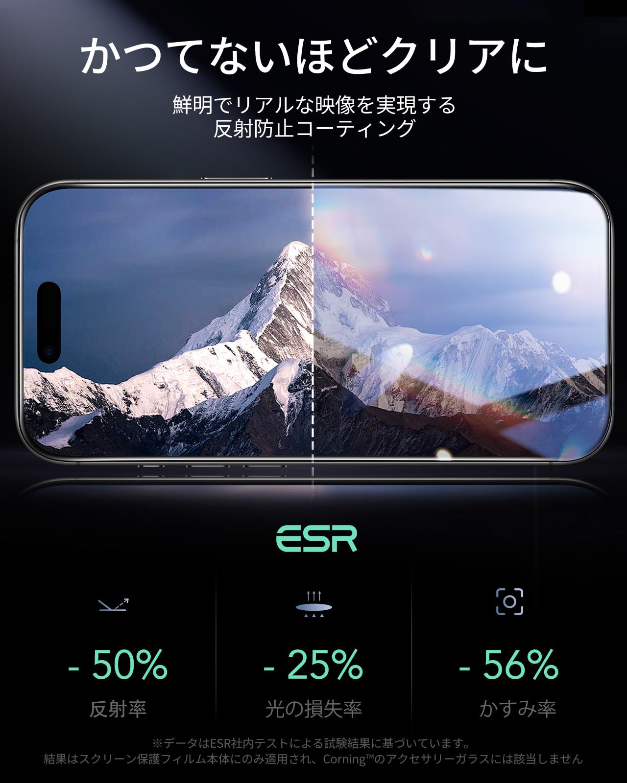 Amazon | 【3秒で完成・50kg耐衝撃】ESR iPhone Air ガラスフィルム 3